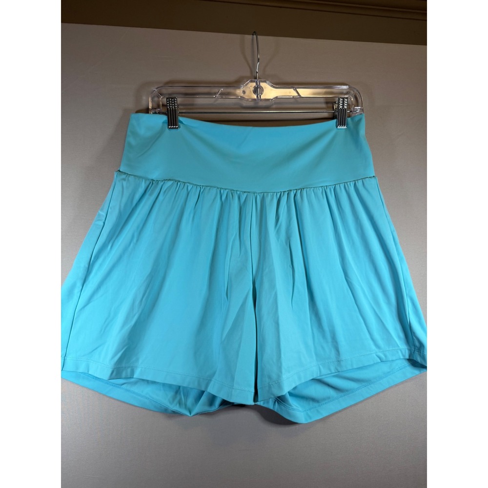 Halara Everyday Cloudful 2-in-1 Flare Activity Shorts Aqua Blue XL Long
